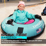 45 in. Inflatable Snow Tube with Heavy-Duty Double Rubber Construction and Cover for Kids and Adults