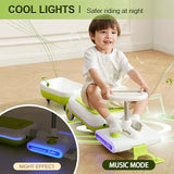 Green 12V Kids Electric Ride-On Car with Go-Kart Styling, Detachable Cleaner, LED Lights and 3-in-1 Design for Ages 3-8, Indoor and Outdoor Use