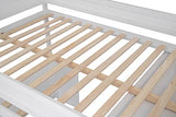 Full-Size Solid Wood Loft Bed with Built-In Ladder, Safety Guardrails, Wardrobes, 2-Drawer Desk and Storage Cabinet, White