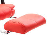 HOMCOM Reclining Executive Home Office Chair with PU Leather Upholstery and Footrest, Red