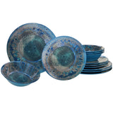Certified International Radiance Dinnerware Set, 12-Piece Teal Melamine Collection