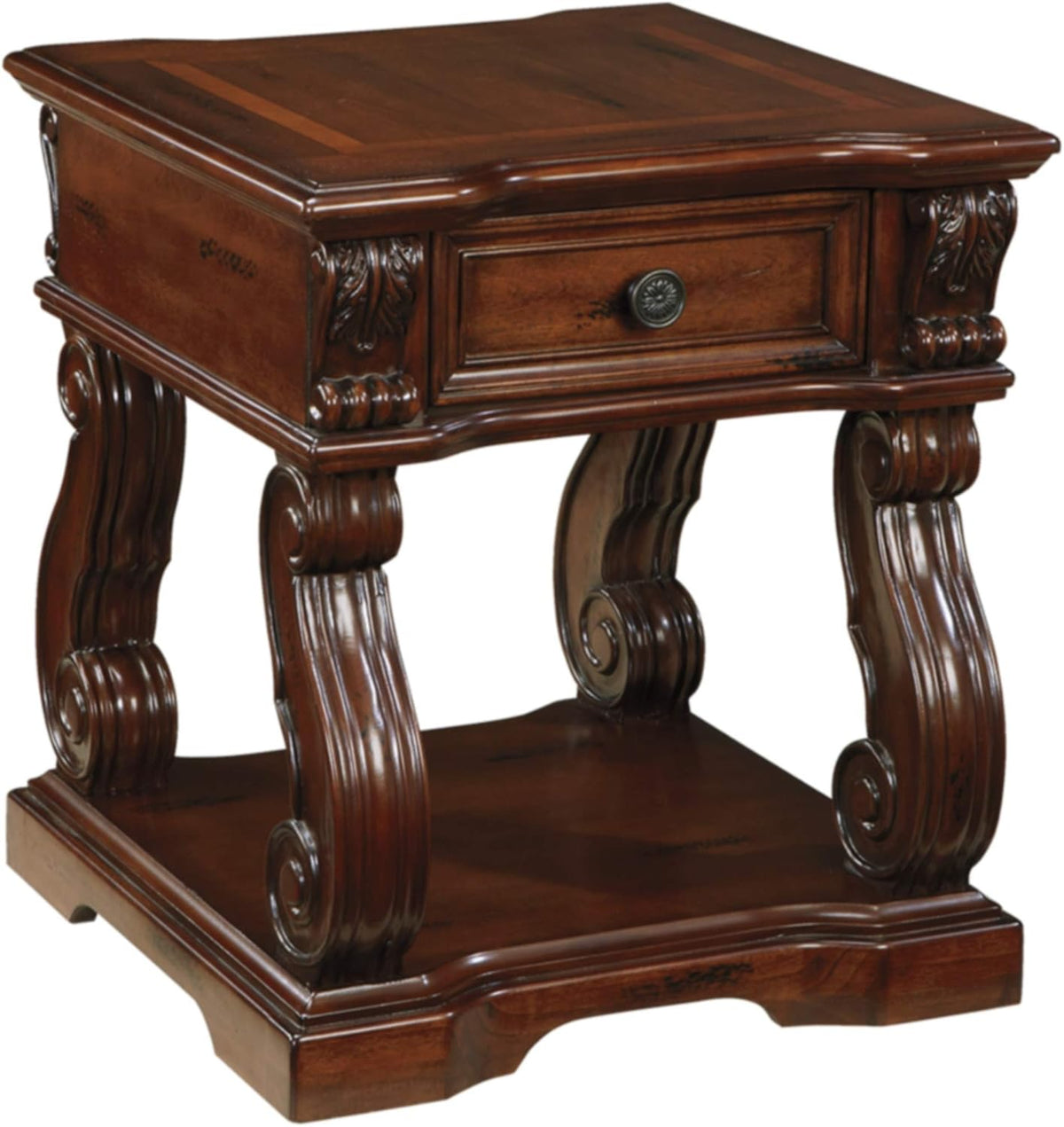 Alymere Square End Table by Signature Design by Ashley, Rustic Brown Finish