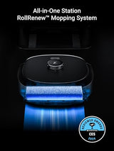 Eureka J15 Pro Ultra Robot Vacuum and Mop with Self-Emptying Base, 16,200 Pa Suction and Flex-Arm Mop, Featuring Hot Water Washing, Hot Air Drying, Anti-Tangle Technology and AI Obstacle Avoidance, Black
