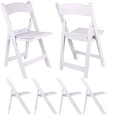 BTEXPERT 4-Piece Resin Folding Chair Set with Vinyl-Padded Seats, Lightweight Indoor and Outdoor Seating for Home, Events, Parties, Picnics, Kitchens, Churches, Schools and Weddings