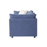 Roundhill Furniture Enda Fabric Sofa with Pillow Back, Image Navy