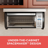 BLACK+DECKER Spacemaker Toaster Oven for Under-Counter Installation, Black/Stainless Steel, TROS1000D