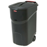 Rubbermaid Roughneck 45-Gallon Black Wheeled Trash Can with Lid