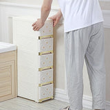 Tall Narrow Corner Cabinet with Removable Design, Storage Drawers and Casters for Bathroom, Kitchen, Laundry Room, Living Room or Bedroom