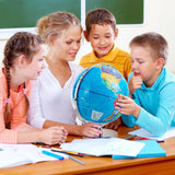 COSTWAY 13-Inch Illuminated World Globe with LED Light, Clear Easy-to-Read Map, 720° Rotation, and Educational Geographic Design for Students and Classrooms