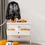 80-Piece Halloween Decor Set with 3D Bats, Spiderweb Fireplace Mantel Scarf, Round Spider Table Cover, Lace Runner and Cobweb Lampshade