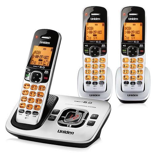 Uniden D1780-3 DECT 6.0 Cordless Phone System with 2 Extra Handsets