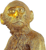 Golden Sitting Monkey Table Lamp, Vintage Resin Accent Lighting for Dining Rooms, Living Rooms, Bedrooms, Bars, and Cafes
