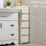 Tall Narrow Corner Cabinet with Removable Design, Storage Drawers and Casters for Bathroom, Kitchen, Laundry Room, Living Room or Bedroom