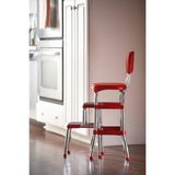 Cosco Black Retro Counter Chair and Step Stool