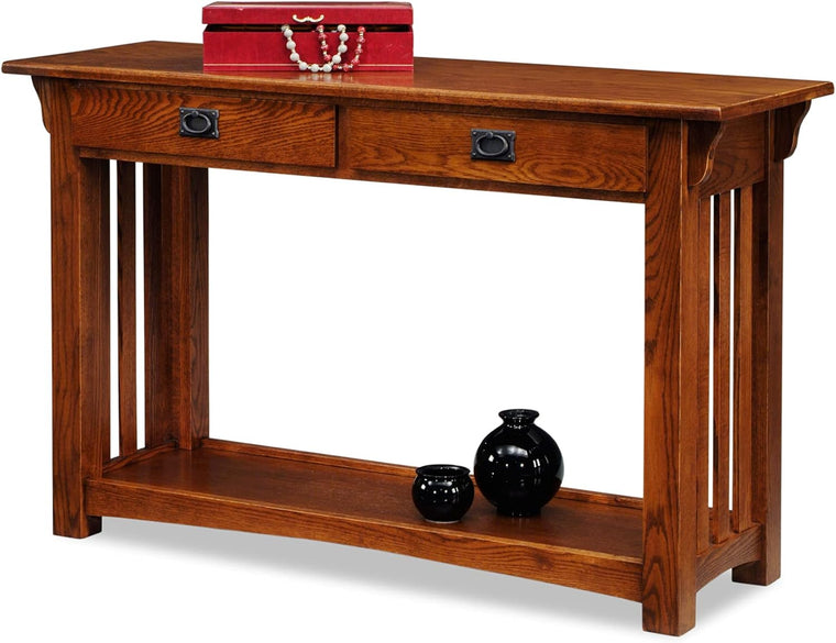 Leick Furniture Mission-Style Sofa Table, Medium Oak Finish