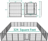 FXW Indoor and Outdoor Dog Playpen with Gate, 8/32 Panels and 32 Height, Portable Pet Fence for Small, Medium and Large Dogs, Puppies, RV Camping and Yard Use