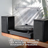 Victrola The Quincy 6-in-1 Bluetooth Record Player & Multimedia Center with 3-Speed Turntable, CD & Cassette Player, AM/FM Radio, Built-In Speakers and Wireless Music Streaming, Natural