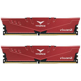 Team T-Force Vulcan Z 16GB Desktop Memory Kit, 2 x 8GB DDR4 3200 SDRAM with 288-Pin Design, Red