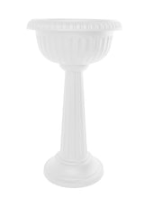 Bloem GU180-09 Tall Grecian Urn Pedestal Planter, 32, Casper White