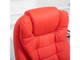 HOMCOM Reclining Executive Home Office Chair with PU Leather Upholstery and Footrest, Red