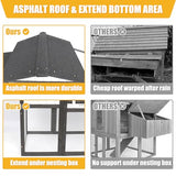 Two-Story Wooden Chicken Coop and Rabbit Hutch with Outdoor Run, Nesting Box, Ramp and Deep No-Leak Pull-Out Tray, Indoor or Outdoor Cage for Chicks and Bunnies, Black