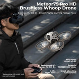 BETAFPV Meteor75 Pro PNP Brushless Whoop Quadcopter, Featuring Matrix 1S 3IN1 HD FC, 1102 22000KV Motor and 45mm 3-Blade Propellers, Compatible with O4 Air Unit for Indoor and Outdoor FPV Filming