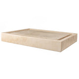 Eden Bath Rectangular Infinity Pool Sink, Honed Beige Travertine