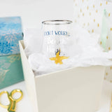 Beach Happy Starfish Stemless Wine Glass, 19 oz with 3-D Figurine