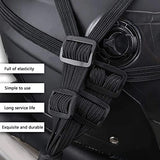 Elastic Motorcycle and Bicycle Luggage Tension Strap with Hook, Helmet and Rear Bag Lashings Belt for Secure Gear Transport