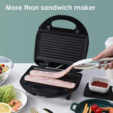 Multifunctional Breakfast Maker by Shinysix, Stainless Steel Electric Appliance for Bread, Waffles, Panini, Heating, and Steak