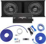Skar Audio SDR Series Dual 12-Inch Subwoofer Bass Package with Loaded Enclosure and Amplifier, 2,400 Watts