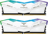 TEAMGROUP T-Force Delta RGB 32GB DDR5 Desktop Memory Kit, 2 x 16GB, 6400MHz PC5-51200 CL40, White, for Z690, FF4D532G6400HC40BDC01
