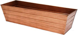 ACHLA DESIGNS 35.5-Inch Copper-Plated Window Box Planter with Black Railing Clamp Brackets
