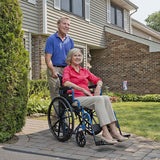 Drive Medical Blue Streak Lightweight Folding Wheelchair with 20-Inch Wide Seat