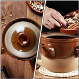 Traditional Chinese Medicine Clay Casserole Pot with Retro Pottery Design, Stew and Ramen Cooking Vessel, Pitcher Teapot Gift, 001, 25x19cm (1 22×17.5cm)