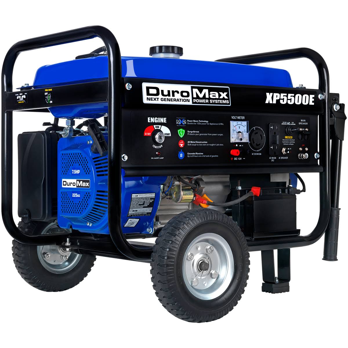 DuroMax XP5500E Portable Gas Generator with Electric Start, 5,500 Watt Output and 7.5 HP Engine
