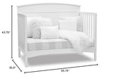 Delta Children Archer 4-in-1 Convertible Baby Crib with Solid Panel Design, GREENGUARD Gold Certified, Bianca White