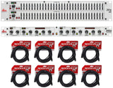 DBX 231S Dual 31-Band Graphic Equalizer with Audio Rack Mount Design, Compressor and Cables