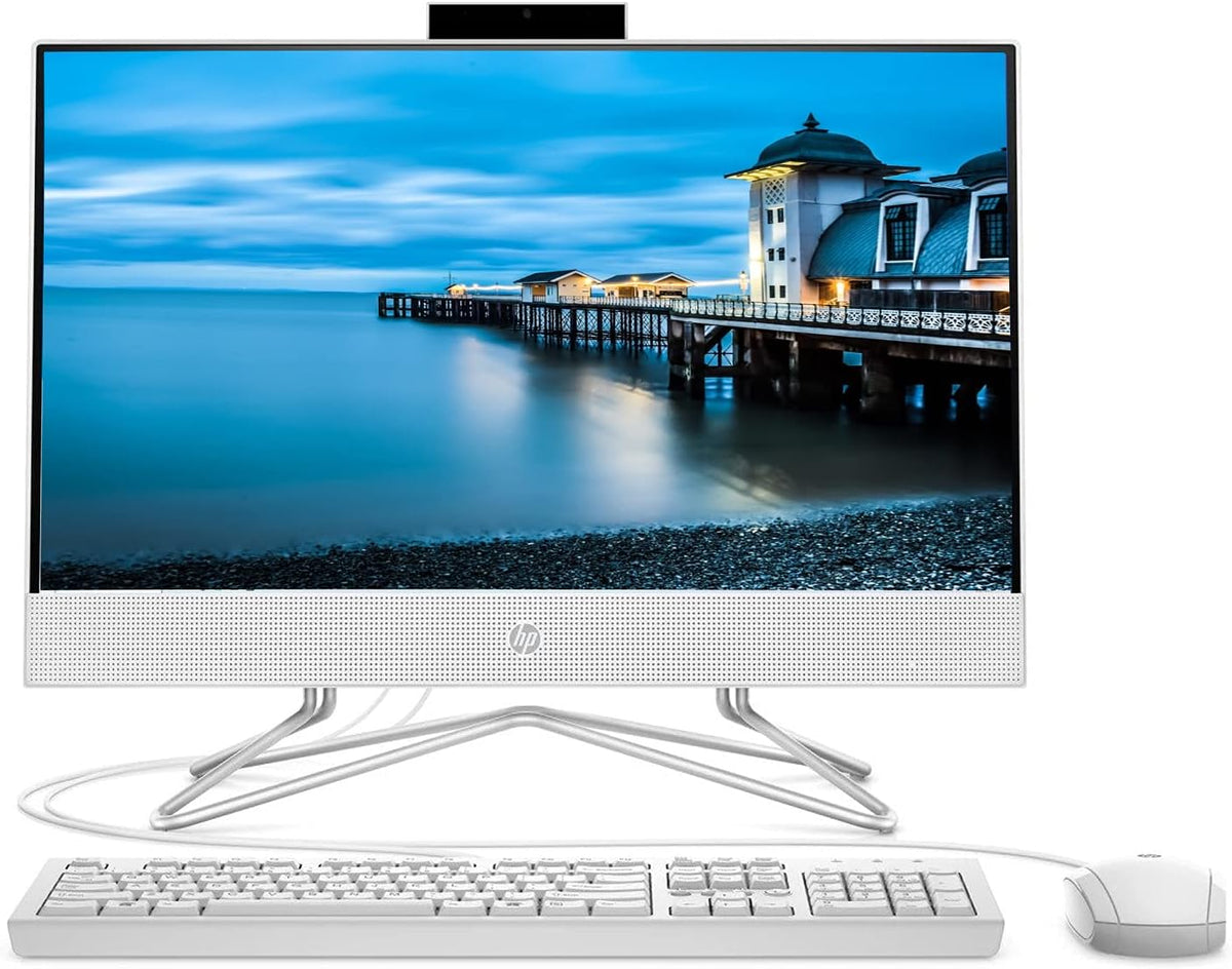 HP 22-dd0016 All-in-One Desktop PC with 22-Inch Full HD Display, AMD Athlon 3050U Processor, 4GB RAM, 1TB Hard Drive, Camera, Speakers, HDMI, WiFi and Bluetooth, Windows 10, Renewed