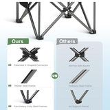 Oversized Heavy-Duty Folding Camp Chair with 450 LBS Support, Cup Holder and Cooler Bag, Portable Outdoor Seating, Green