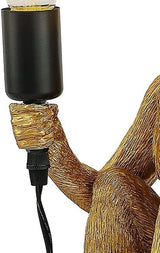Golden Sitting Monkey Table Lamp, Vintage Resin Accent Lighting for Dining Rooms, Living Rooms, Bedrooms, Bars, and Cafes