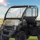 Clear Fold-Up Full Front UTV Windshield Compatible with Kawasaki Mule 600 and Mule 610XC SE SX, Kemimoto