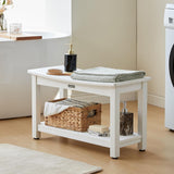 HDPS Waterproof Shower Bench with Adjustable Feet, Non-Slip Poly Lumber Bathroom Seat & Footrest for Shaving Legs, Brown