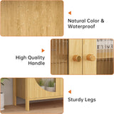 QCAI Sideboard Storage Cabinet with Glass Doors, 31.5×15.7×31.5 Inches, for Dining Room, Living Room, Hallway, or Entryway