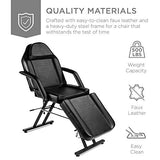 71in 3-Section Multipurpose Massage Bed by Best Choice Products, Featuring Hydraulic Stool, Removable Headrest, Facial Cradle & Towel Hanger for Spa, Salon, Facial & Tattoo Use, Black