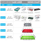 Washable Fleece Cage Liners, 2ct Guinea Pig Bedding Mats with Absorbent Pee Pads and Waterproof Bottom, C&C 2X1, Pink