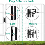 FXW Indoor and Outdoor Dog Playpen with Gate, 8/32 Panels and 32 Height, Portable Pet Fence for Small, Medium and Large Dogs, Puppies, RV Camping and Yard Use