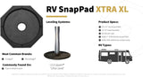 SnapPad Xtra Square 6 4-Pack, Permanently Attached RV Leveling Jack Pads for LCI 6 in. Square Landing Feet