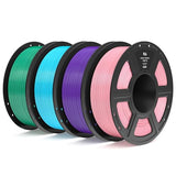 ELEGOO 4KG PLA Filament Bundle with 4pcs 1kg Spools, 1.75mm 3D Printer Filament with +/- 0.02mm Dimensional Accuracy for Most FDM Printers, Black White Dark Blue True Red