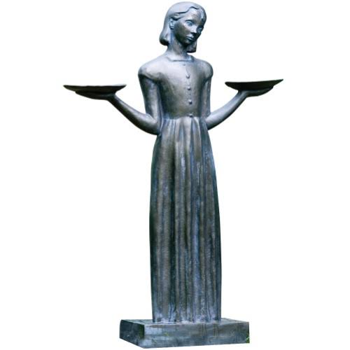 Savannahs Bird Girl Garden Statue by Potina, Gray, 37